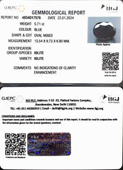 5.71/CT Natural Iolite with Govt Lab Certificate (832)